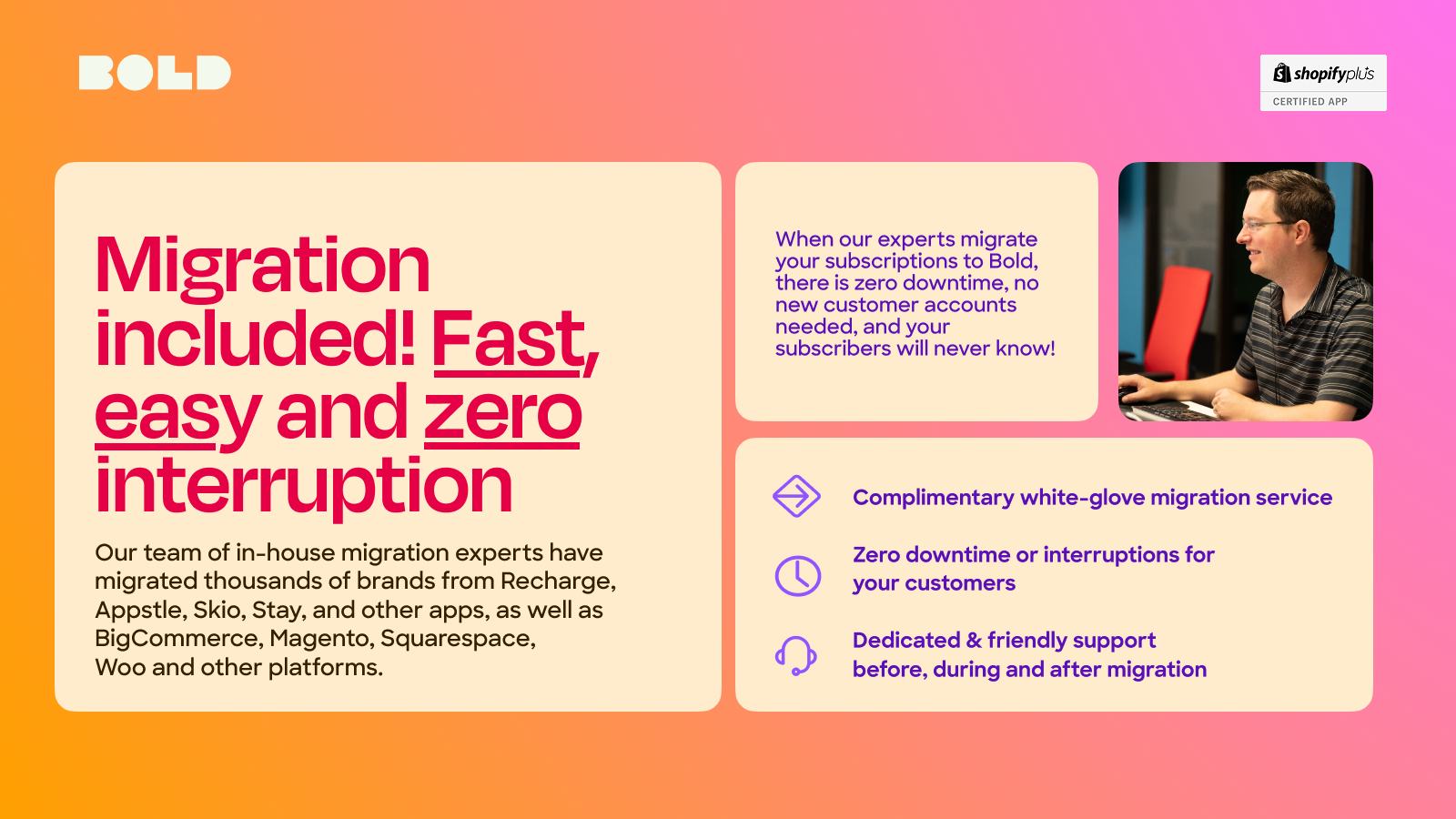 Free white-glove migration service - Zero downtime subscription transfer
